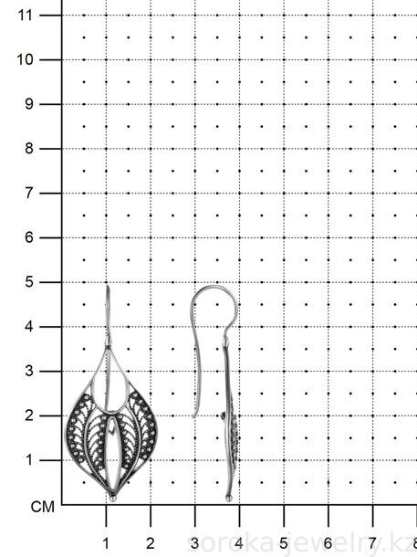 Серьги из серебра крупные на петле (2200012192535 )