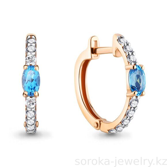 Серьги конго с топазом (32688954 )