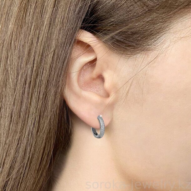 Серьги из серебра конго с фианитами (35070590 )