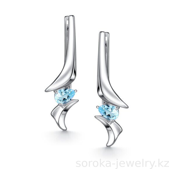 Серьги из серебра с топазом (9800029470249 )