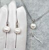 Серьги из черненого серебра с жемчугом классические (6432304184287081 )