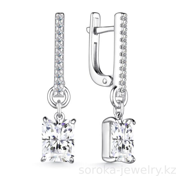 Серьги из серебра с горным хрусталем (9800021161237 )