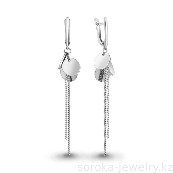 Серьги из серебра с цепочками и монетками (36261722 )