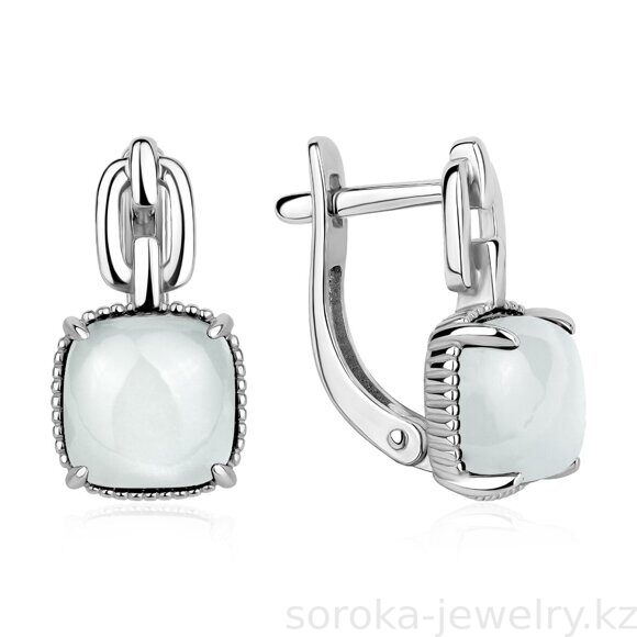 Серьги из серебра с лунным камнем (31531764 )
