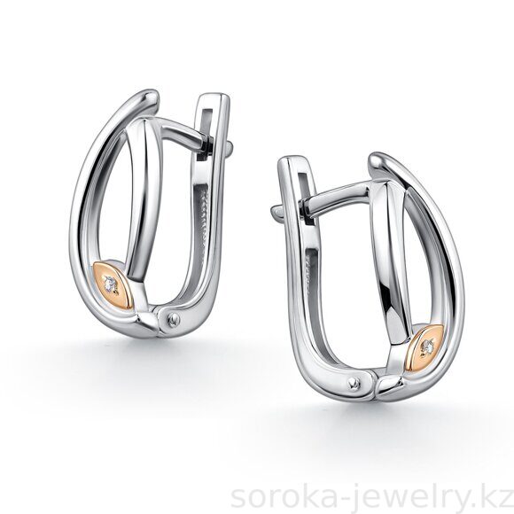 Серьги из серебра с накладкой из золота серебра (9800032380689 )