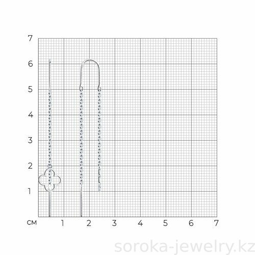 Серьги из серебра протяжки клевер (9109013354276 )