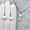 Серьги из черненого серебра с жемчугом классические (6432304184287081 )
