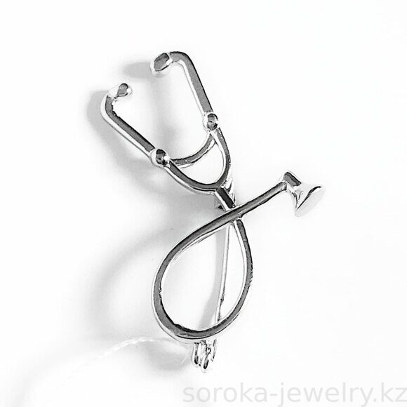 Брошь из серебра фонендоскоп (7779017223292 )