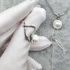 Серьги из черненого серебра с жемчугом классические (6432304184287081 )